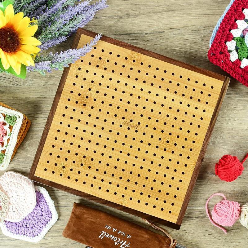 Adjustable Wooden Blocking Board for Granny Square Crochet Board Crafting Blocking Board  with Holes For DIY Knitting Crochet