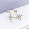 Simple Silver Plating Silver Needle Earrings Shiny Hypoallergenic Star Shape Earrings Six-Pointed Zircon Earrings Women Jewelry