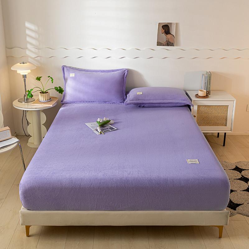 

Простыня на резинке из молочного бархата, мягкая, удобная, флисовая, покрывало для кровати, защитный чехол для матраса на осень-зиму, простыня, однотонный цвет 150x200x20cm