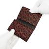 [Inden-ya] Inden Business Card Case, Large Capacity, Deerskin Leather, Black with Red Lacquer, Small Cherry Blossom and Iris Pattern, 2501-21-001