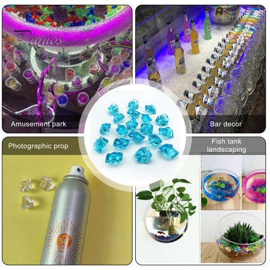 1 τσάντα αφρώδη ακρυλικό πολύτιμος λίθος Fishbowl filler Φωτεινό γυαλισμένο ρεαλιστικό ακανόνιστο σχήμα Γεμιστικά βάζων Ψεύτικες πέτρες πάγου