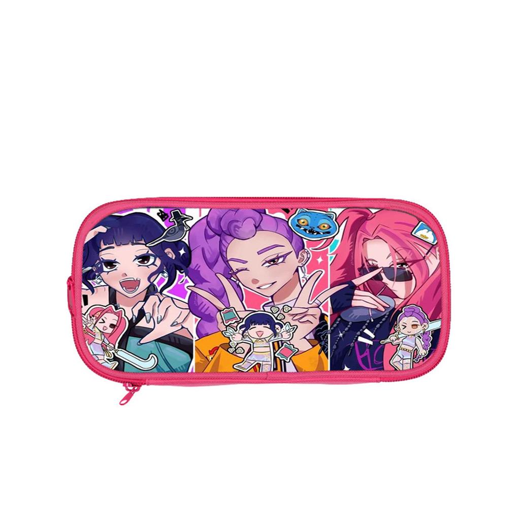 Printed Double-layer Pencil Case Deadpool/ Student Blue Storage Stationery Bag Pencil Bag