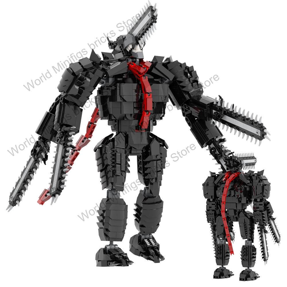 MOC Gaint Monster Bricks 1000 Pcs Anime Movie Figures Chainsaw Demon Robot Compatible Building Blocks Toys For Children Adult 3D