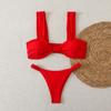 Solid Color Sexy Two-Piece Bikini - Women's Swimwear