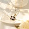 Women's Japanese-Korean Style Zircon Emerald Jewelry Set: Necklace, Ring, Earring, and Elegant Clavicle Chain