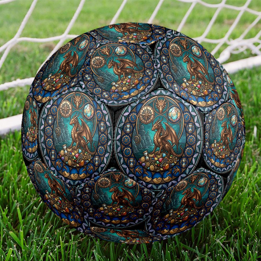 Dragons Treasures Time Round Football Size 5 Adult Ball Suitable for Training Matches and Outdoor Team.