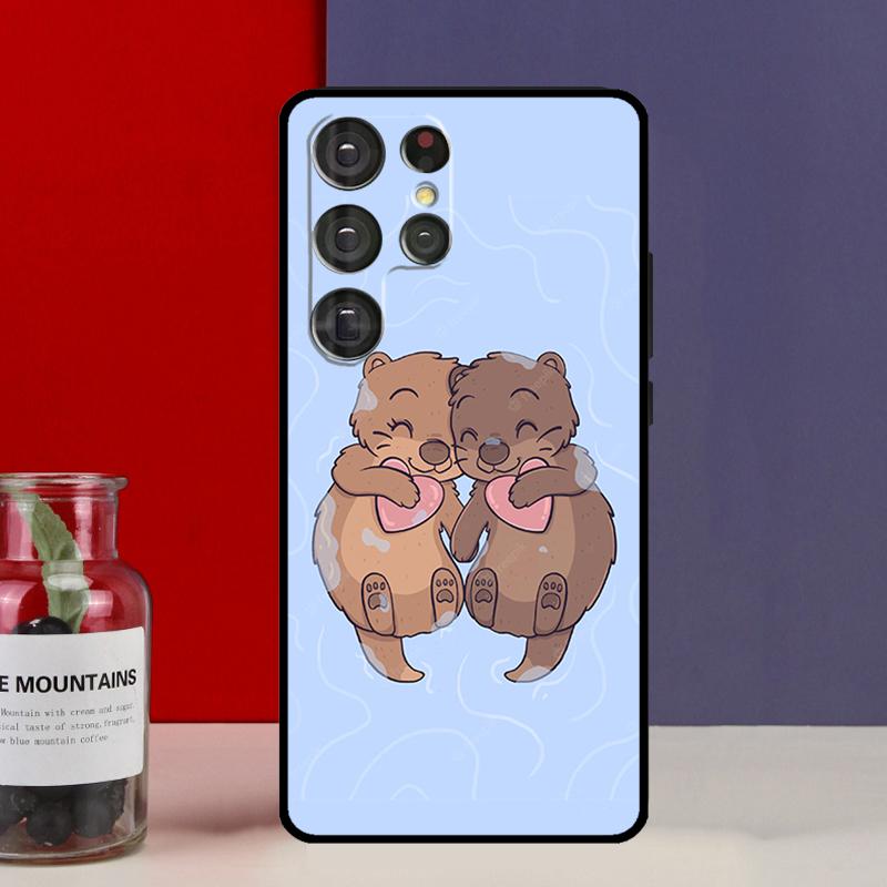 Cute cartoon otter Funda Case For Samsung Galaxy S25 Ultra S9 S10 S20 S22 Plus S21 FE S23 S24 Ultra Phone Cover