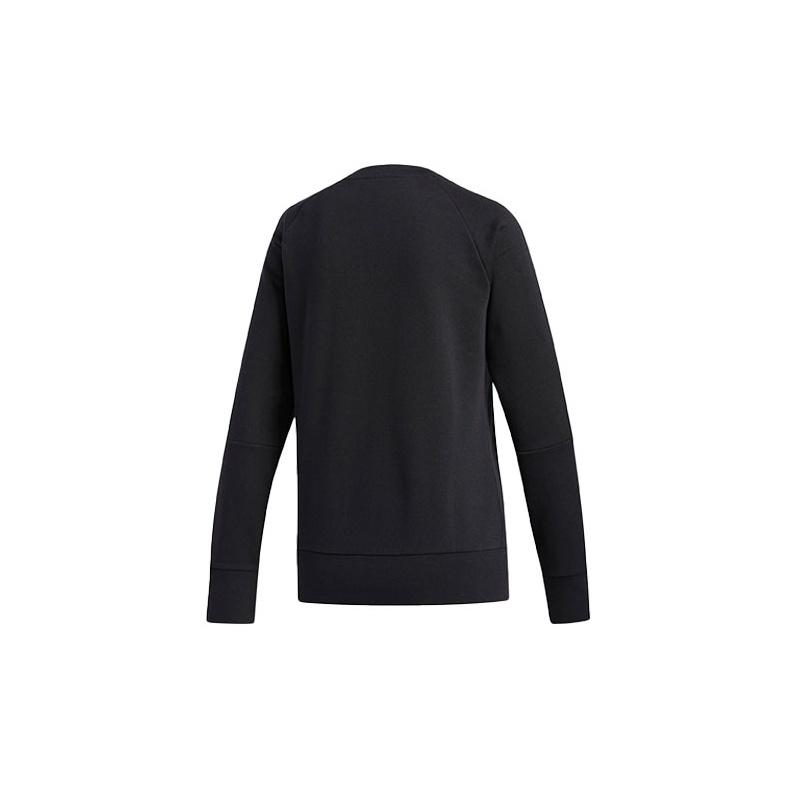 Adidas 3 Stripes Fleece Crew Neck Sweatshirt Women Sweatshirt Black FL4894