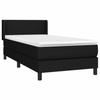 VidaXL Lit à sommier tapissier avec matelas Noir 90x200 cm Tissu 3129603
