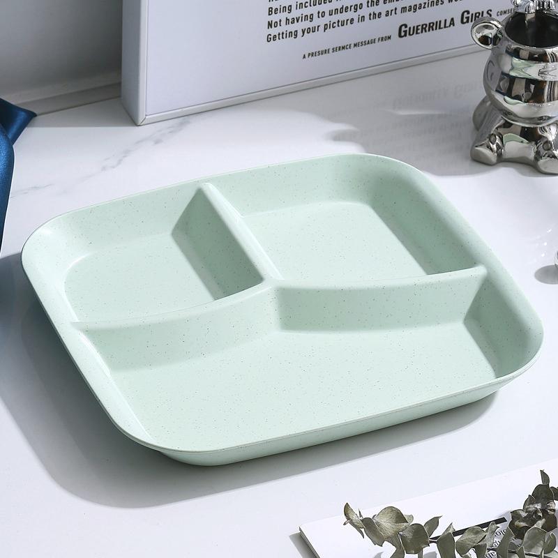 Food Fruit Salad Divided Plate Three-Grid Western Compartment Plate Diet Meal Plate Food Tray Kitchen Dinnerware