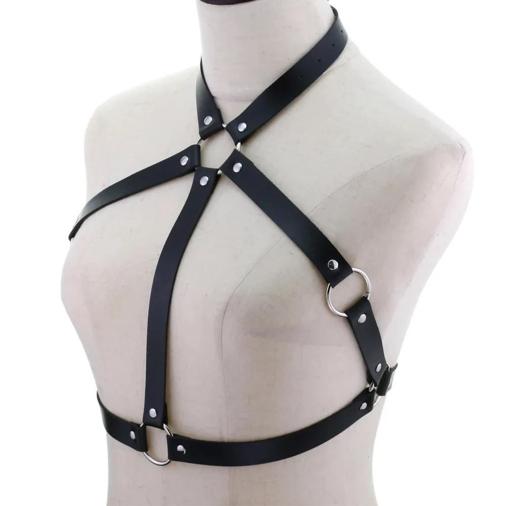 Punk Leather Sexy Chest Harness Belt Body Bondage Women Lingerie Fashion Bra Strap Belt Gothic Fetish Clothing Suspenders