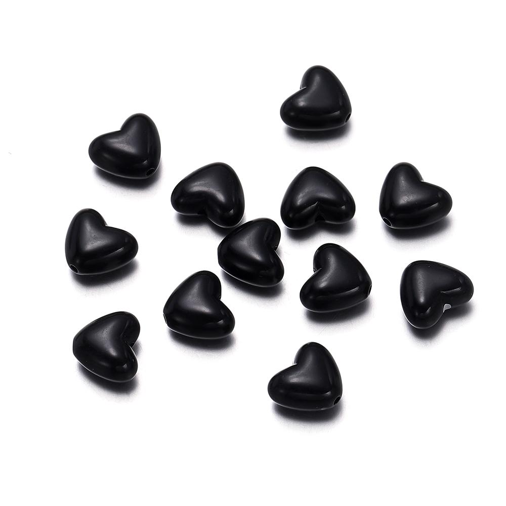 50pcs/Lot Heart Shape Acrylic Loose Spacer Beads for DIY Bracelet Necklace Jewelry Making Accessories Supplies Wholesale