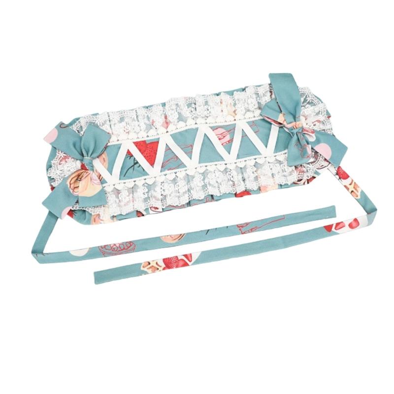 Opaska na głowę w stylu japońskim, koronkowe mankiety na ręce do noszenia na co dzień i na imprezę tematyczną, akcesoria do przebrania na kostium anime