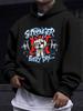 American Western Style Unisex Autumn Winter Print Hooded Long Sleeve Sweatshirt, Dumbbell Fist Daily Strength Inspirational Print Hoodie, Fitness Posi