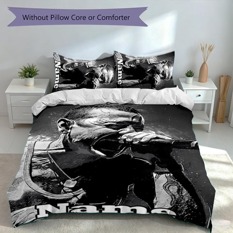 3-teiliges personalisiertes Linkin Park Set, Enthält 1 Bettbezug und 2 Kissenbezüge, Ganzjahres-Schlafzimmerdekoration