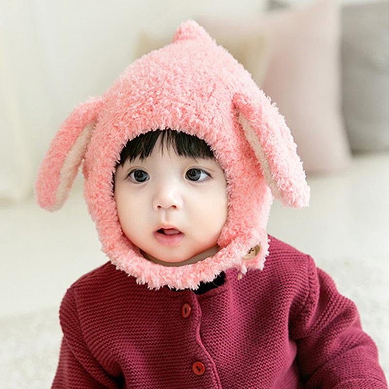 Simpatico Cappello da Bambino Autunno Inverno Orecchie da Coniglio Morbido Peluche Caldo Cappello Berretti per Bambini Tinta Unita Cappello con Paraorecchie Cuffia