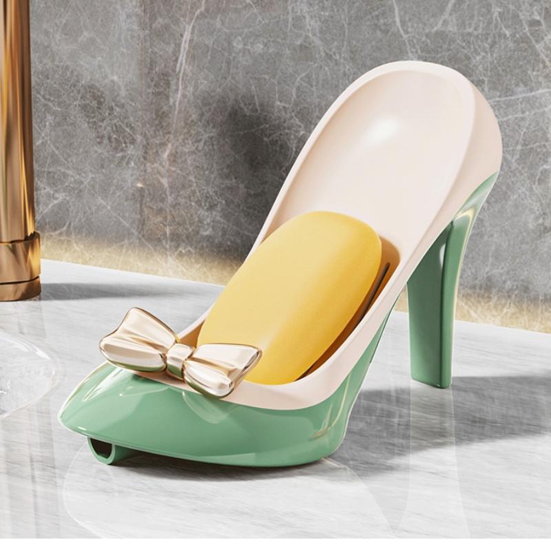 Creative High Heels Soap Dish Holder Drain Portable Home Bathroom el Soap Box Tray Bathroom Accessories Crafts Gift