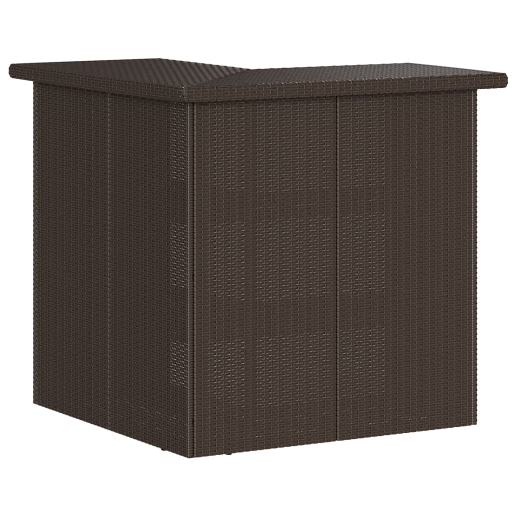 3 Piece Garden Bar Set with Cushions Brown Poly Rattan