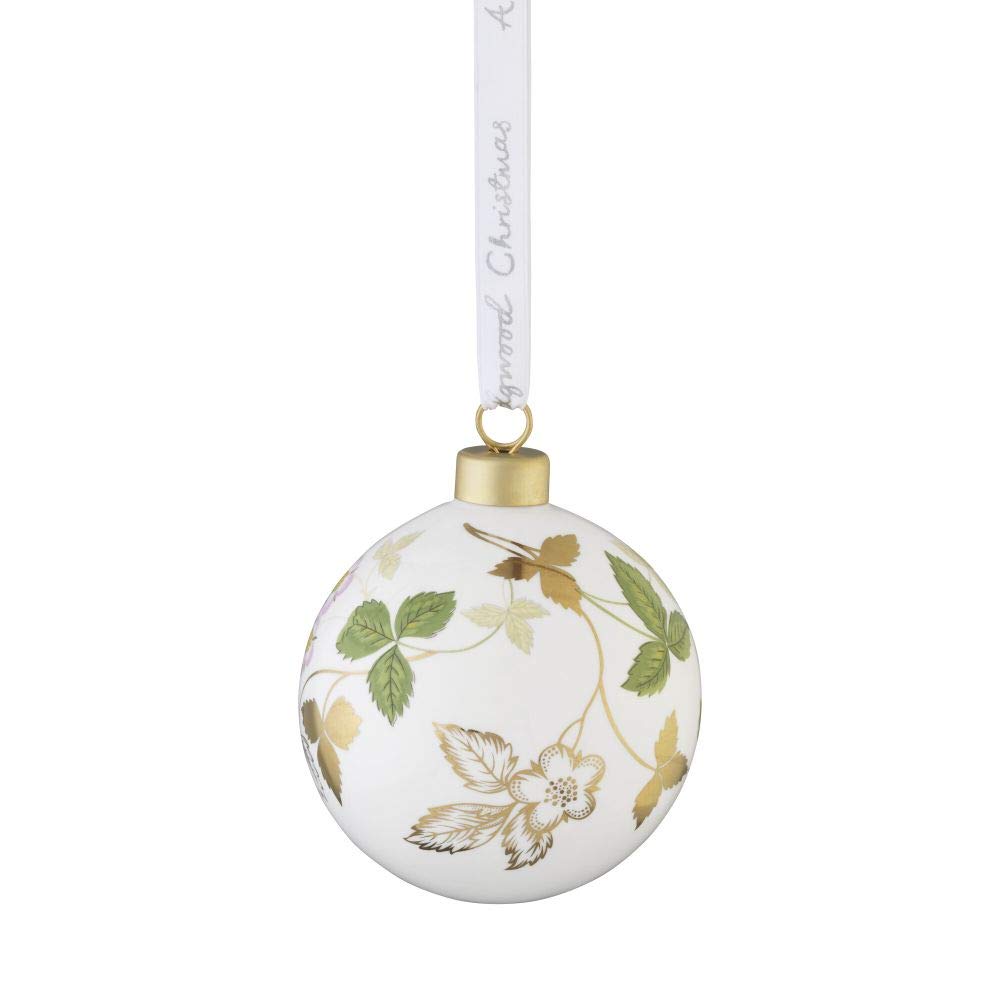 Wedgwood Wild Strawberry Holiday Ornament Christmas Ornament [Officially Imported] (2 pieces) (1055762)