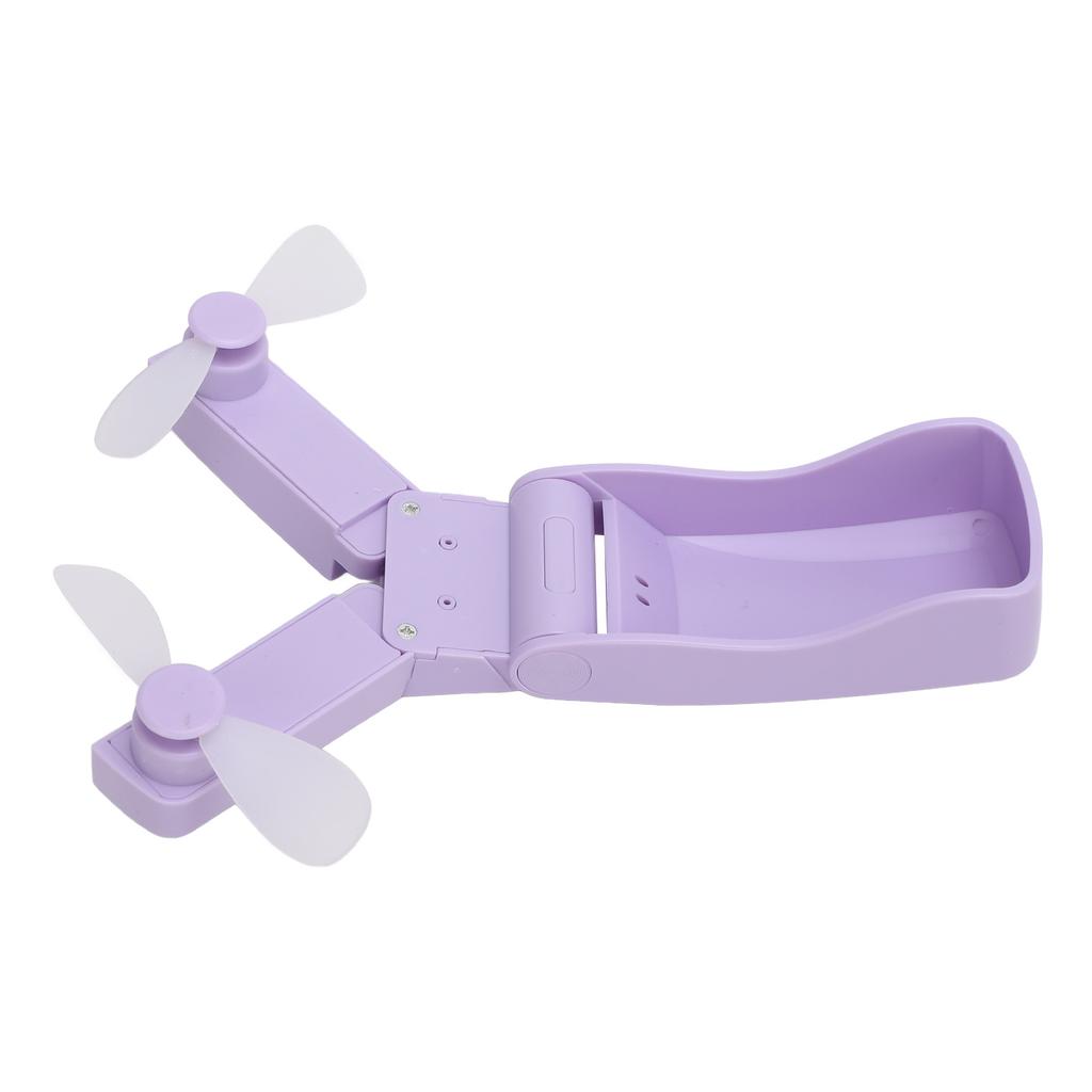 Dual Head Foldable Fan Portable Handheld Fan USB Rechargeable 3 Speeds Strong Wind Quiet Mini