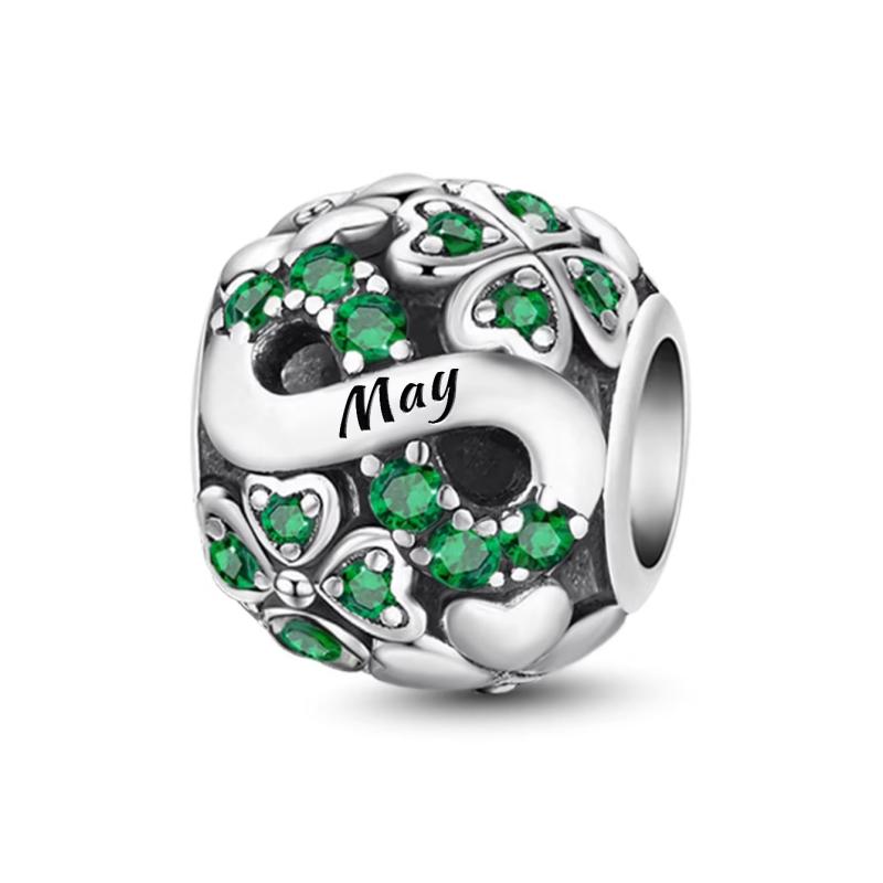 925 Silver December Birthday Zircon Pendant Charm Ball for Bracelets DIY Women Jewelry High Quality