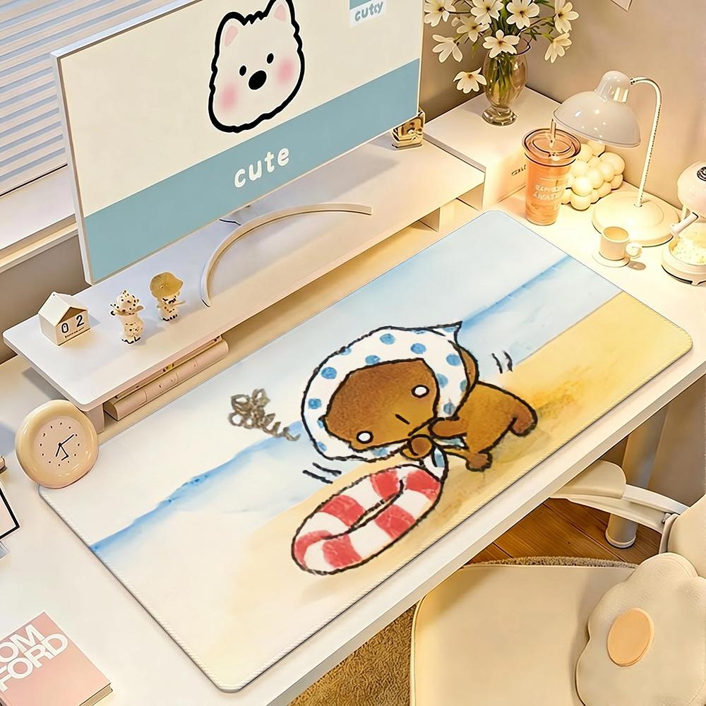Kawaii Kkogepan Mouse Pad Large Nonslip Waterproof Mat Stitched Edge Keyboard Pad For Gaming Daily Office
