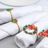 1PC Christmas Aesthetic Napkin Ring Cartoon Alloy Ritual Sense Metal Multi-element Napkin Clasp Creativity Table Setting
