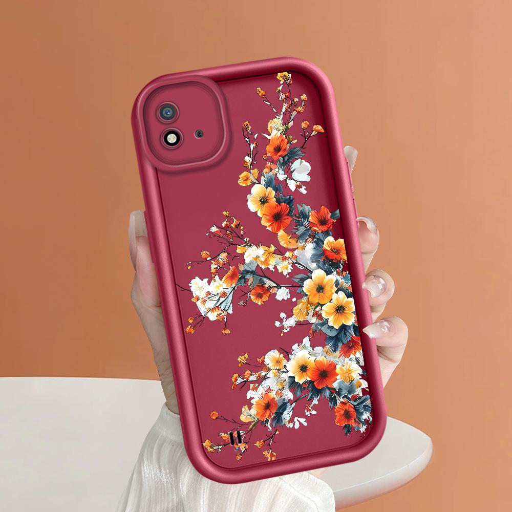 Soft Silicone Square Ladder Printing Pattern Phone Casing Full Cover Camera Shockproof Protection Rubber Case for OPPO Realme