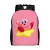 Custom K-Kirbys Backpack for Women Men College School Students Bookbag Fits 15 Inch Laptop Kawaii Cartoon Doll Game Bags