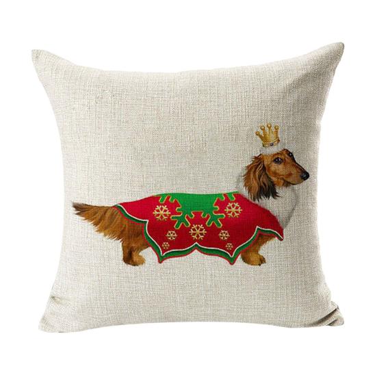 Weihnachten Tier Hund Leinen Kissenbezug Kissenbezug Sofa Bett Auto Cafe Büro Dekor