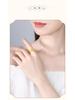 Elegant S925 Silver Amber Beeswax Adjustable Ring - Light Luxury