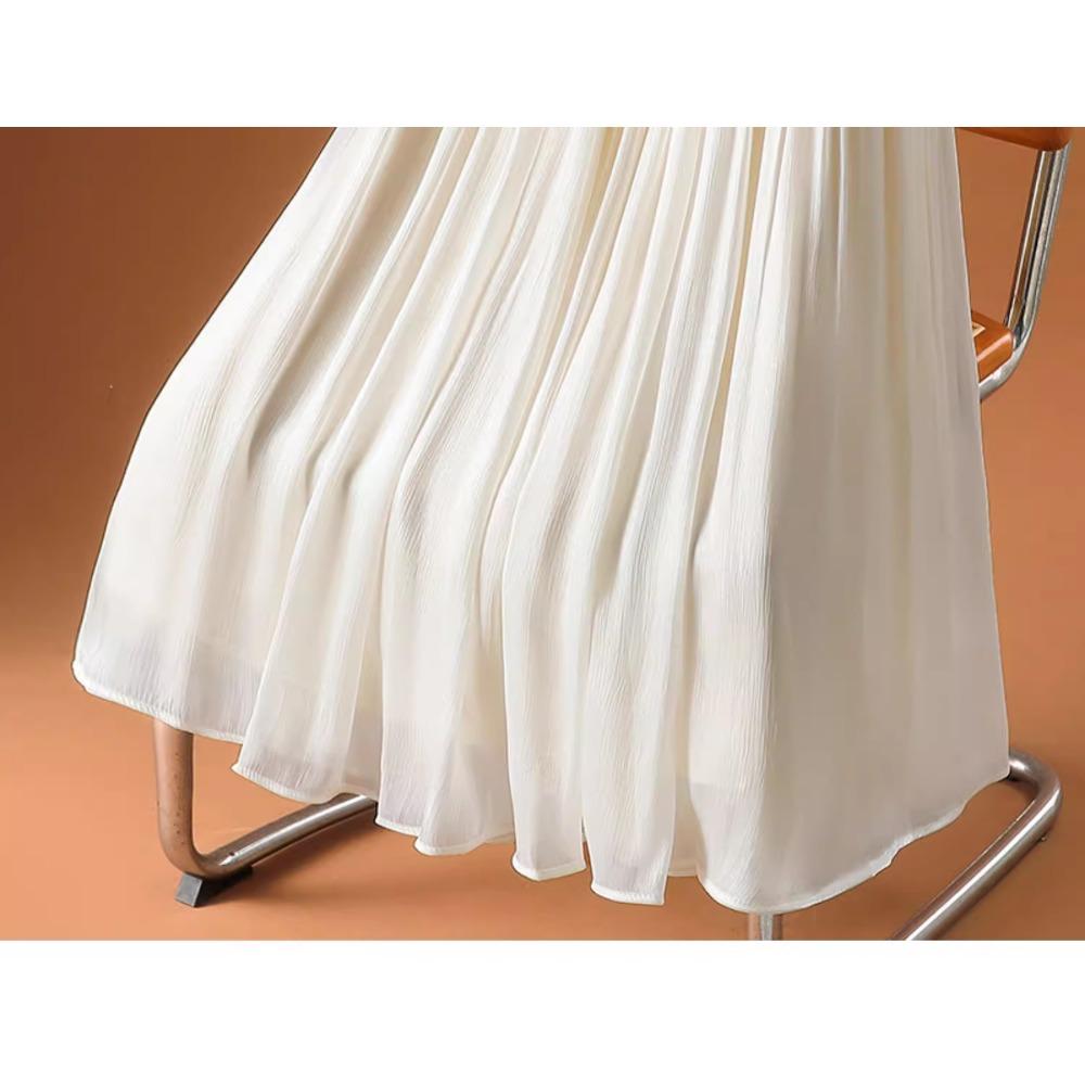 Dimanaf Jupes élégantes plissées en maille à taille élastique pour femmes, nouvelle collection été 2025