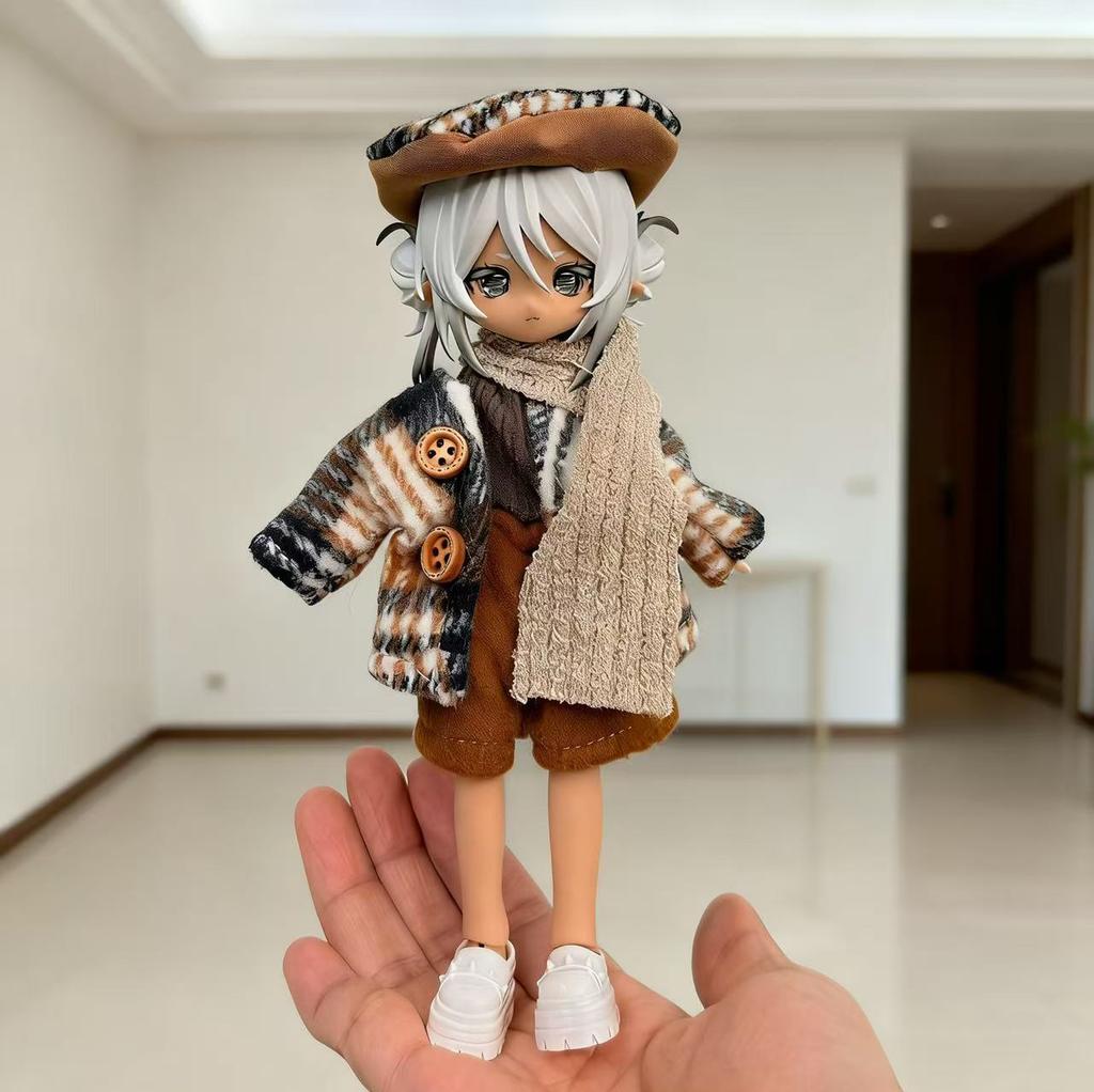 Doll Clothes Set For 1/8 1/12 Ob11 Bjd Dolls Winter Outfit Dress Up Accessories (Only Clothes)