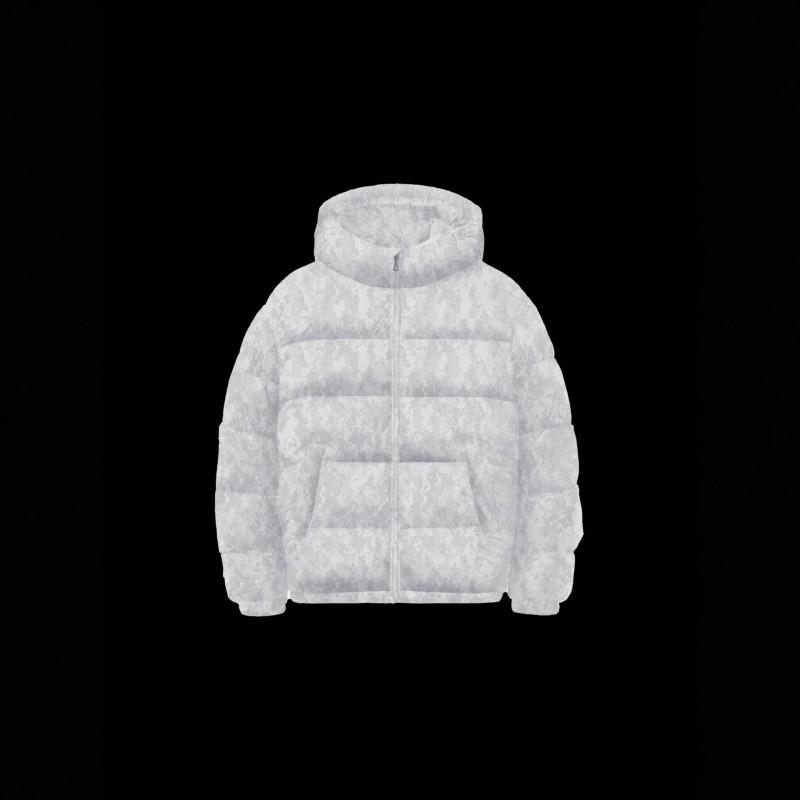 Hip Hop Style Oversized Hooded Cotton Jacket Men Women Camo Print Winter Casual Wear