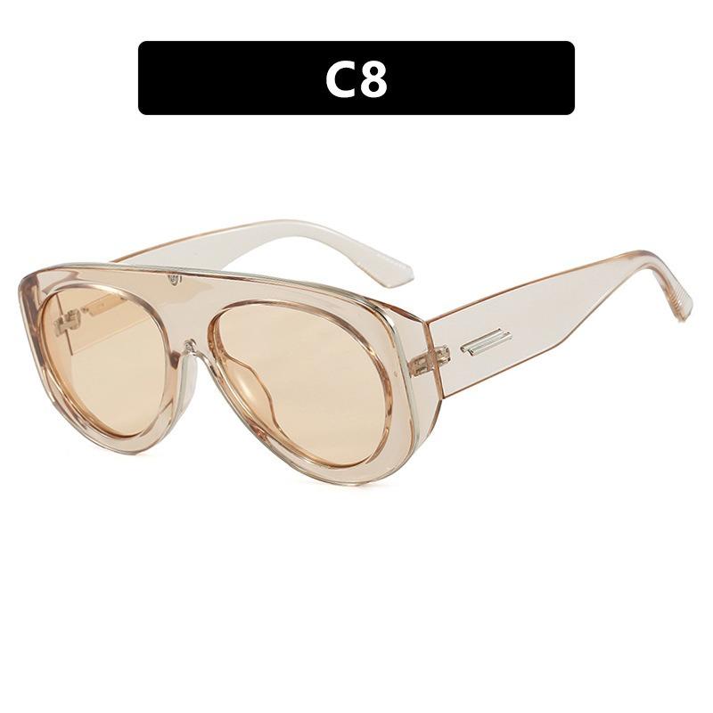 Oversized Oval Pilot Shield Sunglasses Women Big 2025 Luxury Brand Retro Y2K Punk Mirror Sun Glasses For Ladies Shades UV400