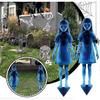 Scary Twins Ghost Ornament Halloween Silhouette Yard Signs with Stakes, Outside Yard Decor