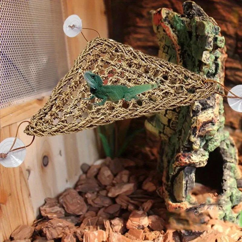 Reptile Hamster Hammock Swing – Hanging Seaweed Grass Mat Pet Bed! Lizard Reptile Toy Hanging Sofa for Small Pets