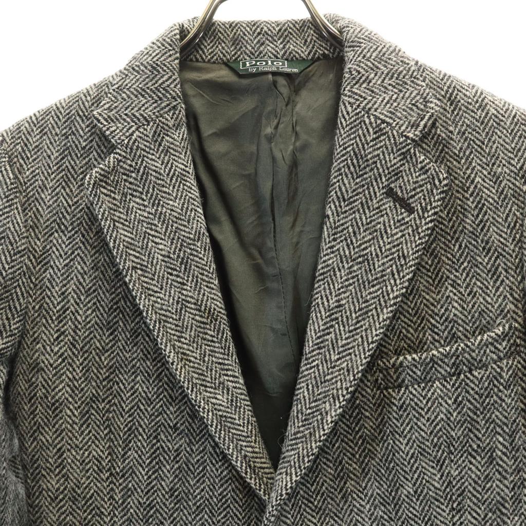 Polo by Ralph Lauren 80s Vintage Green Tag Herringbone tailored jacket 16 Women Used