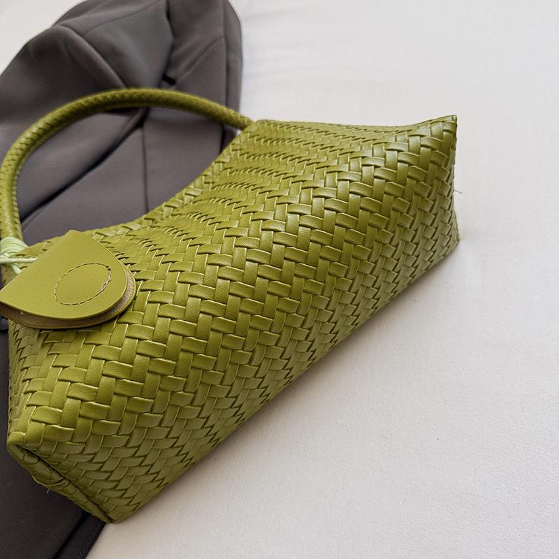 Woven Texture Shoulder Bag with Braided Handle and Soft Structure Elegant Style for Daily Wear