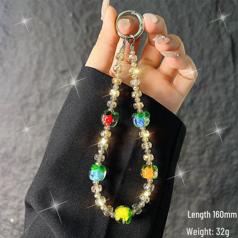

New Kaki Ruyi Chinese-Style Crystal Phone Chain & Keychain Bracelet