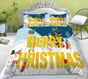 Christmas Gift Quilt Cover Pillowcase Two Or Three Piece Set Santa Claus Digital Printing Polyester Can Be
