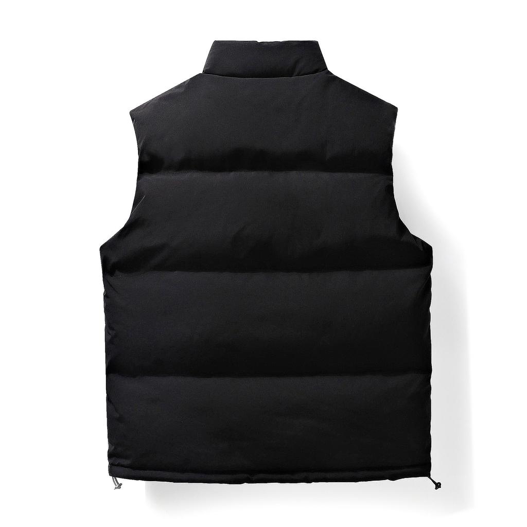 Winter Cotton-Padded Clothes Men'S Vest Short Casual Stand-Up Collar Velvet Thickened Thermal Jacket Cotton Vest Tide