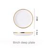 Gilt Rim White Porcelain Dinner Tray Food Dishes Rice Salad Noodles Bowl Ceramic Plates Bowls Kitchen Plates Ceramic Tableware