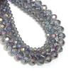 1 Strand 4 6 8mm Faceted Crystal Beads Transparent Purple Rondelle Glass Loose Beads for Jewelry Making DIY Bracelet Accessories