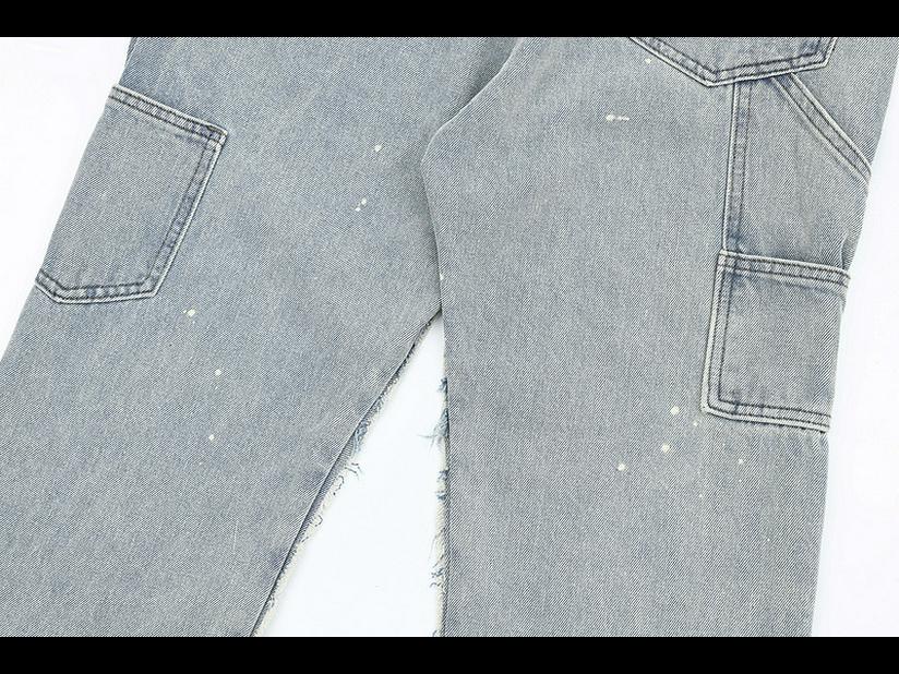 American High Street Patchwork Destroyed Gradient Jeans