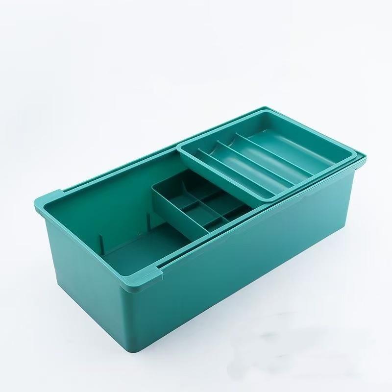 Plastic Sewing Supply Storage Box with Compartments Multi Layer Three Drawers Accessories Organiser for Home