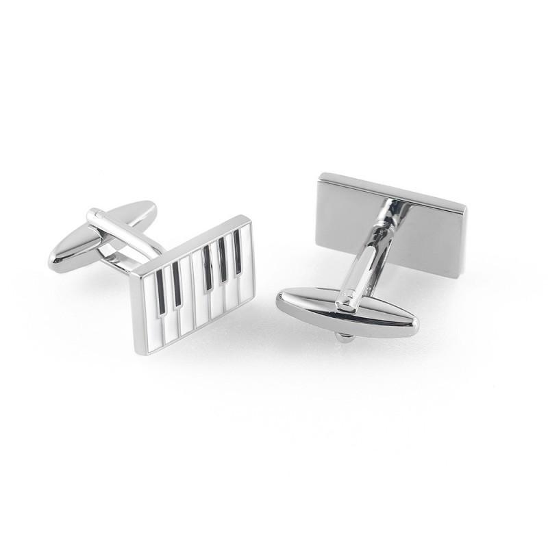 High End Baked Paint Piano Key Metal Cufflinks Men's French Shirt