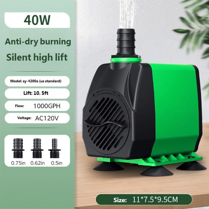 Energy Efficient 40W Aquariums Fountains Pump for Fish Pond and Tanks with High Delivery Head