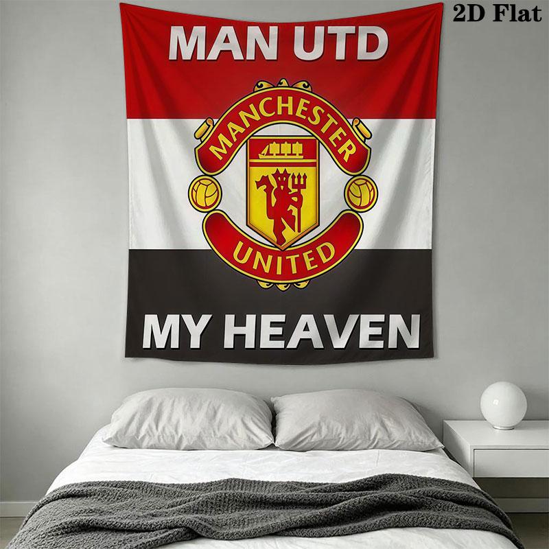 Man Utd N Wall Hanging Printed Fabric Blanket Decorative Tapestries for Bedroom Living Room Home Decor