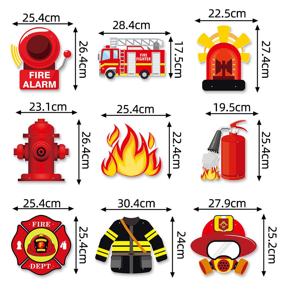 Fire Cartoon Protection Theme Birthday Party Decor Door Hanging For Event Kids